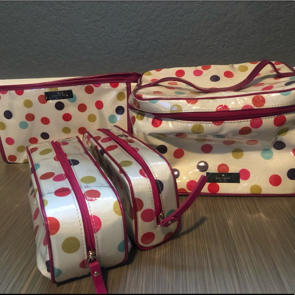 Kate spade travel makeup bag set